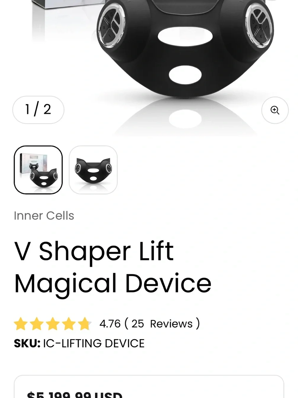 V Shaper Lift Magical Device - Black